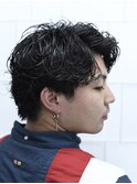 べリーショートダークアッシュニュアンスパーマ韓国マッシュ