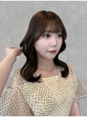 韓国ヘア/前髪カット/レイヤーカット/ベージュ/ミディアム