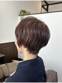 立体感ハイライト×ココアブラウンで柔らかショート