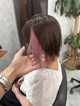 シールドヘアー 沖縄 新都心(C'LD Hair) 那覇美容室/おもろまち美容室/インナーカラー/ピンク/デザイン