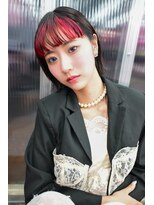 キジ(KIJI)&nbsp;ミニボブ/ショートボブ/ボブ/前髪インナーカラー/ワイドバング