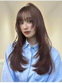 レイヤーカット/渋谷/透明感カラー/ブリーチなし/髪質改善
