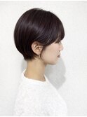 前髪あり耳掛け丸みくびれショートボブ20代30代40代50代