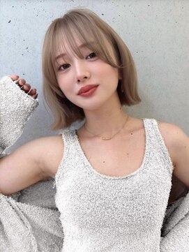 ソヨン 栄店(SOYON) イメチェン/クールショート/脱白髪染め/前髪/シャンパンベージュ