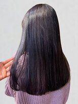 ポルト(porto produced by teatro hair salon)&nbsp;ラベンダーカラー 黒髪 艶髪 セミロング 髪質改善 ストレート