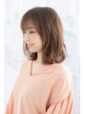 抜け感演出…脱力系ミックスカールでルーズなストカールミディa