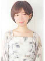 ルエ(rue) 大人可愛い20代30代40代斜めバングことりベージュボブショート