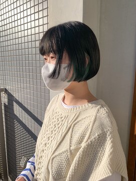 シーラス(cirrus) 【mori担当】前上がりボブ×ミントインナーカラー20代/30代/40代