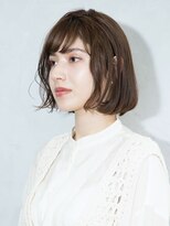 アース 三軒茶屋店(HAIR&MAKE EARTH)&nbsp;三軒茶屋_レディース_ミディアム_ブラウン_コテ巻き_ボブ_パーマ
