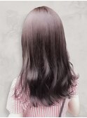 大人可愛い髪質改善カラーラベンダーベージュ透明感
