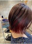 インナーカラーピンクブラウン
