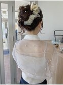 お団子アップヘアアレンジ