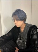 メンズカット　マッシュウルフ　ブリーチカラー