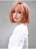 【La fith】 ピンクベージュ×ウルフボブ