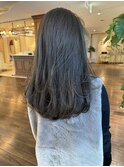 オリーブベージュ レイヤーカット セミロング 20代30代40代