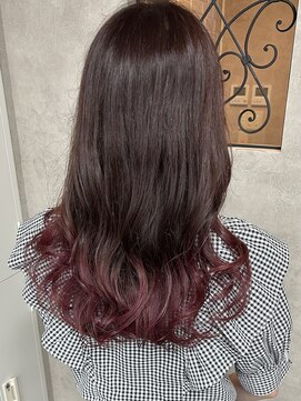 ルノン(LUNON) アプリコットオレンジくびれヘアハイライトカラー熊本