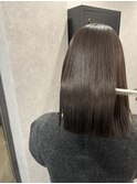 丸型◎髪質改善カラーで作るアッシュベージュ[稲毛駅/白髪染め]