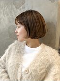 あごラインの丸みフレンチショートボブ20代30代40代