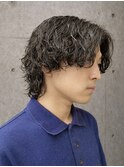 メンズミディアム×グランジパーマ