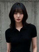 エイチ ウルフカット 大阪梅田(811)&nbsp;レイヤーボブヘアカラーバレイヤージュ50代くるみちゃんヘア