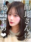 【島田佑】ミディアムレイヤーカットグレージュ顔周りカット