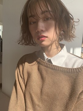 フィルムス 新宿(FILMS) 暗めカラー/レイヤーカット/くすみベージュ/ボブ/新宿