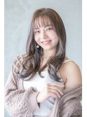 内巻き柔らかカール！透け感とツヤ感のマロンアッシュ☆