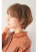 大人かわいいマッシュショートボブ/20代30代40代/透明感ベージュ