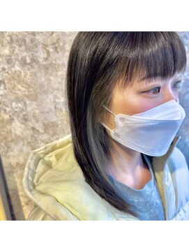 ティエラ 西新店(TIERRA) 20代30代ホワイトインナーカラー◎アッシュブラック