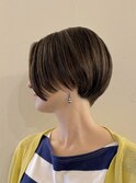 大人ハイライトとひし形ショートボブ30代40代【恵比寿KIMIDORI】