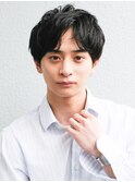 スーツ短髪ツーブロック束感モテる黒髪シークレットパーマ流行