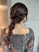 【編みおろしローポニーテール】結婚式/二次会/銀座/ヘアセット