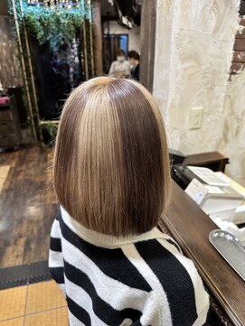 ヘアー クリエイト カルバリ(HAIR CREATE Calbari) ミルクティーベージュ×デザインカラー