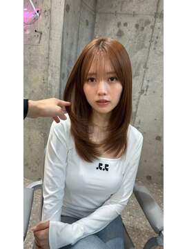 ハローバイシー 仙台(Hello by Sea) アプリコットオレンジ×レイヤー[ 美髪/韓国風/顔周り/髪質改善]
