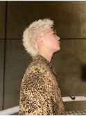 ホワイトカラーホワイトベージュショートウルフ