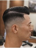 サイドパートスキンフェードカットシェービング吉祥寺理容室