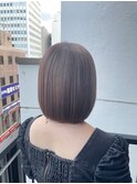ミルクティーブロンド/ダークブルー/デジタルパーマ/松戸