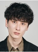 大分メンズパーマシャドウパーマシースルーマッシュウルフゆるめ