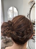 サイドお団子　　サイドアップ　　お団子ヘアー