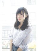 【salon de MiLK 原宿】斜めバング耳かけハニーヘア