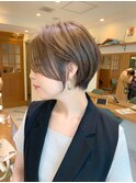 【石田勇士郎】インナーカラー厚めバングローライトスリークボブ