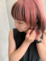 テトヘアー(teto hair) ペールピンク、ヴェールカラー、ウルフカット、インナーカラー