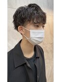 爽やかメンズ☆無造作ツーブロックマッシュナチュラル黒髪
