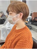フェミニンで可愛いチェリーブラウンイメチェンショートボブ