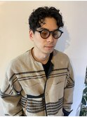 波巻きパーマツーブロックマッシュ