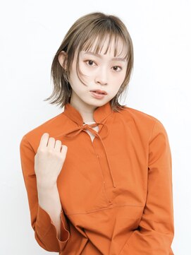 オンク 新宿(onk) 黒髪/グレーベージュ/レイヤーロング/前髪パーマ[新宿駅]