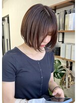 ソソ(soso)&nbsp;【soso 伊勢田】ミニボブ×オレンジブラウン【横浜/ブリーチ】