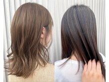 抜け感のあるカット&カラー【ハイライト/白髪/前髪/髪質改善】