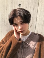 センターパート　グレージュ