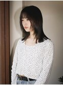 レイヤー鎖骨ボブ・ダークブラウン